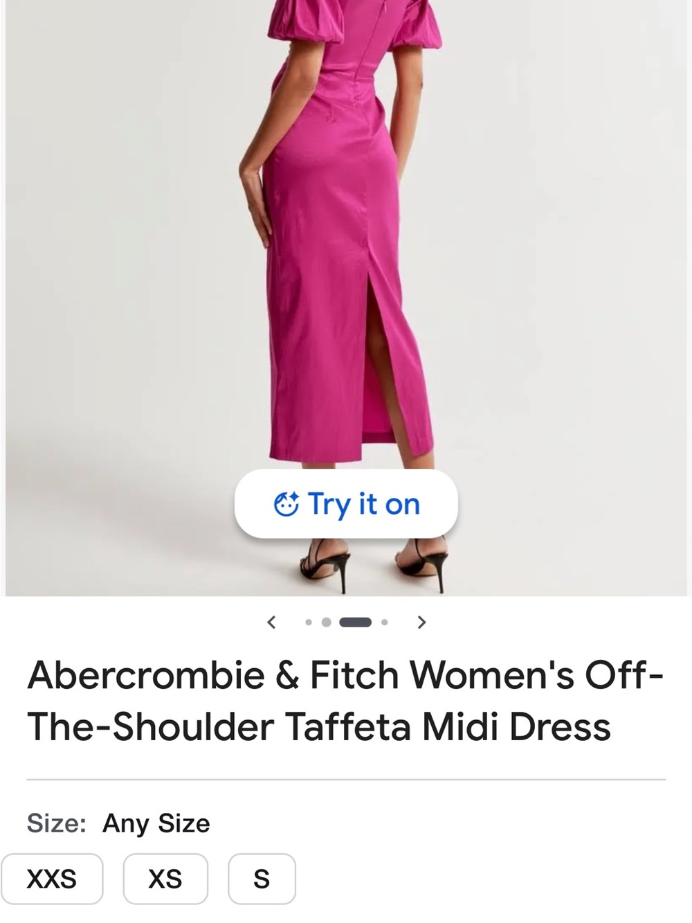 Abercrombie & Fitch Off-the-Shoulder Taffeta Midi Dress - Bright Pink